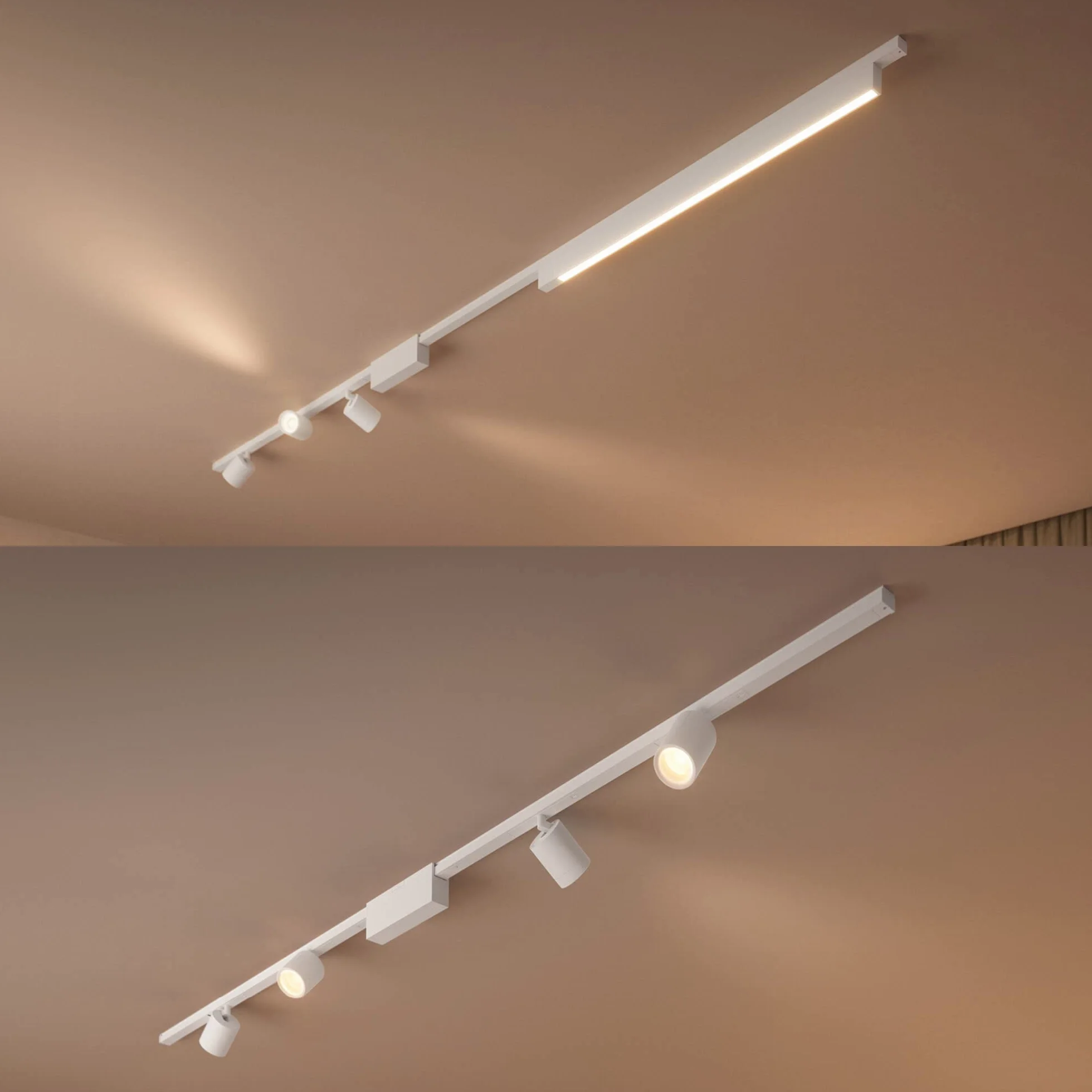 Philips Hue Perifo Iluminación en carril Luz Blanca y de Colores Set 271,5cm 3 focos Negro