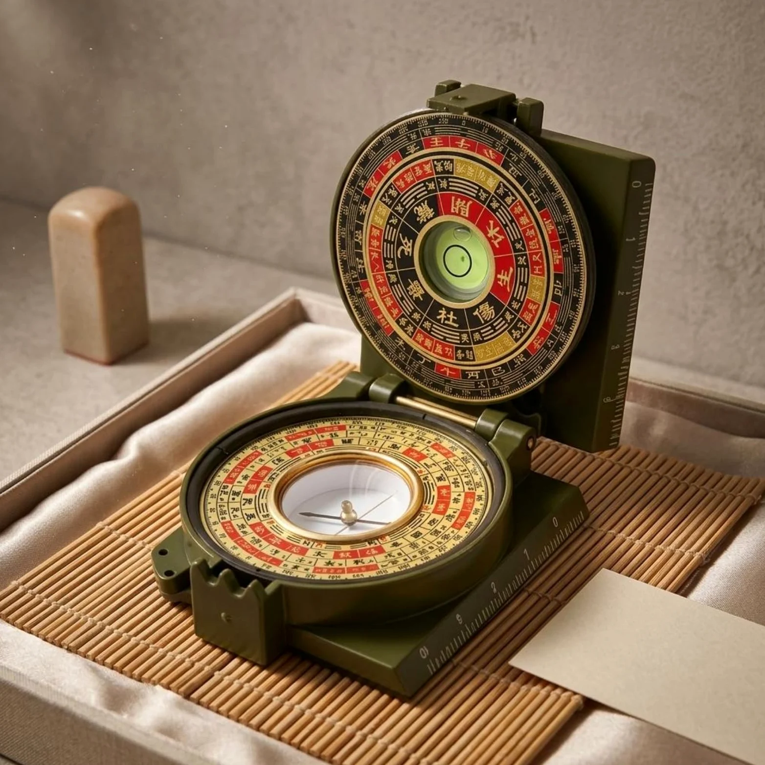Brújula de Navegación Brújula Plegable Brújula Feng Shui Brújula de Orientación Brújula Portátil con Anillos Concéntricos y Marcas en Grados en