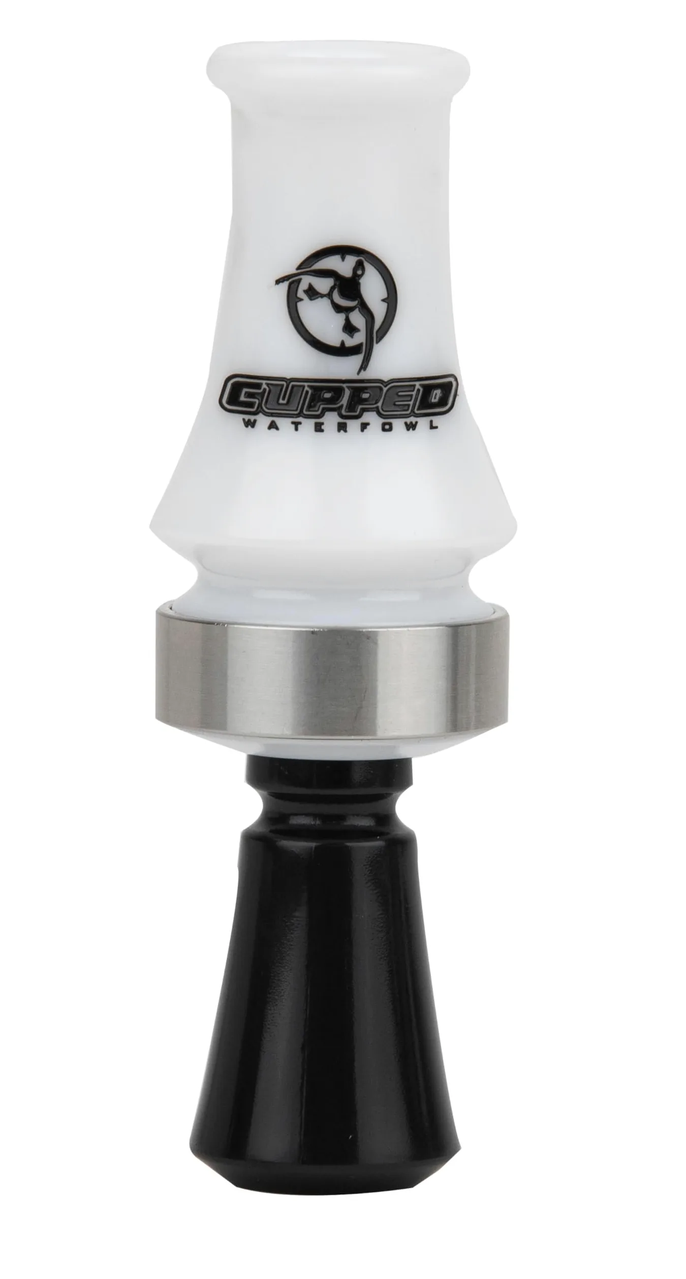 Cupped Waterfowl Comeback Quack, Easy Blowing Mallard Duck Call Llamada de Pato, Unisex, Blanco/Negro