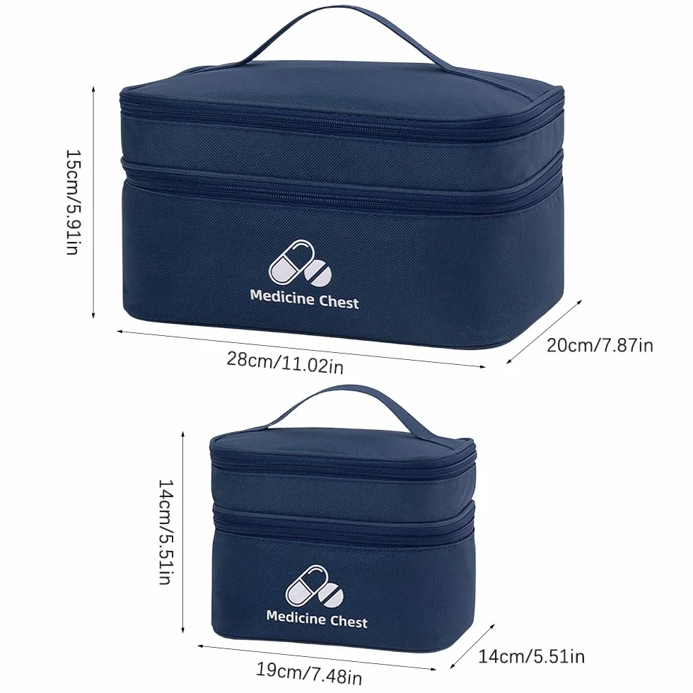 Botiquín de Primeros Auxilios Impermeable Portátil Gran Capacidad Bolsa Almacenamiento Medicamentos