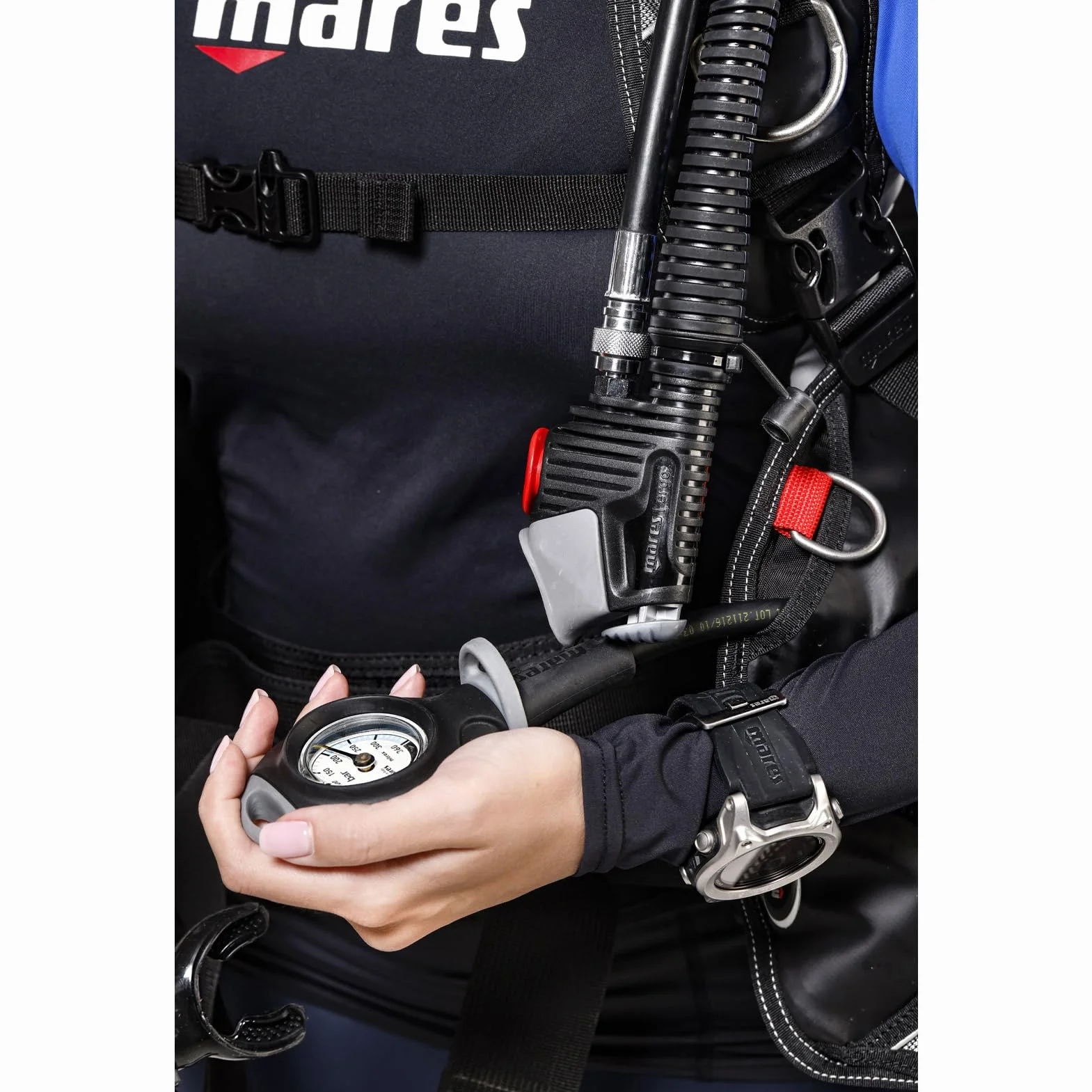 Mares Instrument Mission 1 - Manómetro, Color Negro, Talla Bx