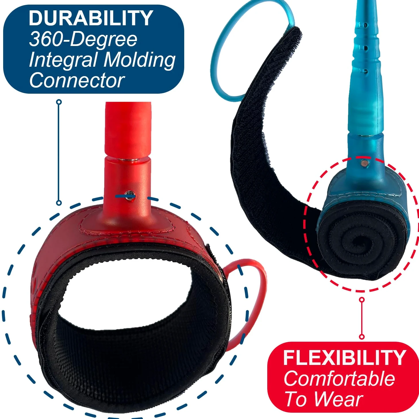 SIXPACK ACTION Pioneering - Correa para tabla de surf de competición de 6 pies y 6 mm, correa de surf, cuerda de pierna con puño de moldeado integral de 360 grados que proporciona la máxima
