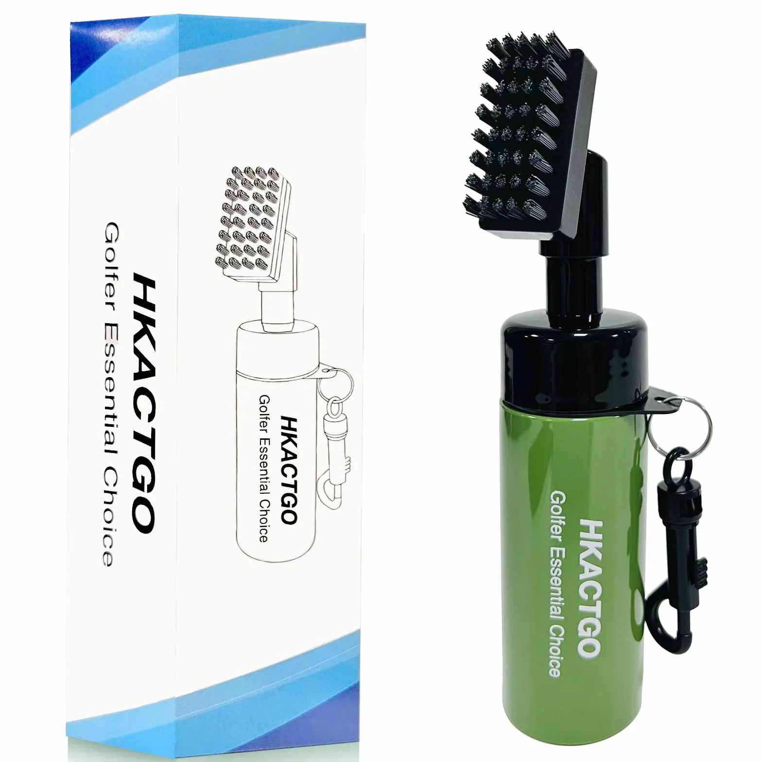 Cepillo limpiador de palos de golf con botella de spray, capacidad para 5 onzas de agua, herramientas de limpieza de golf portátiles y kits de limpieza de ranuras que son más ecológicos