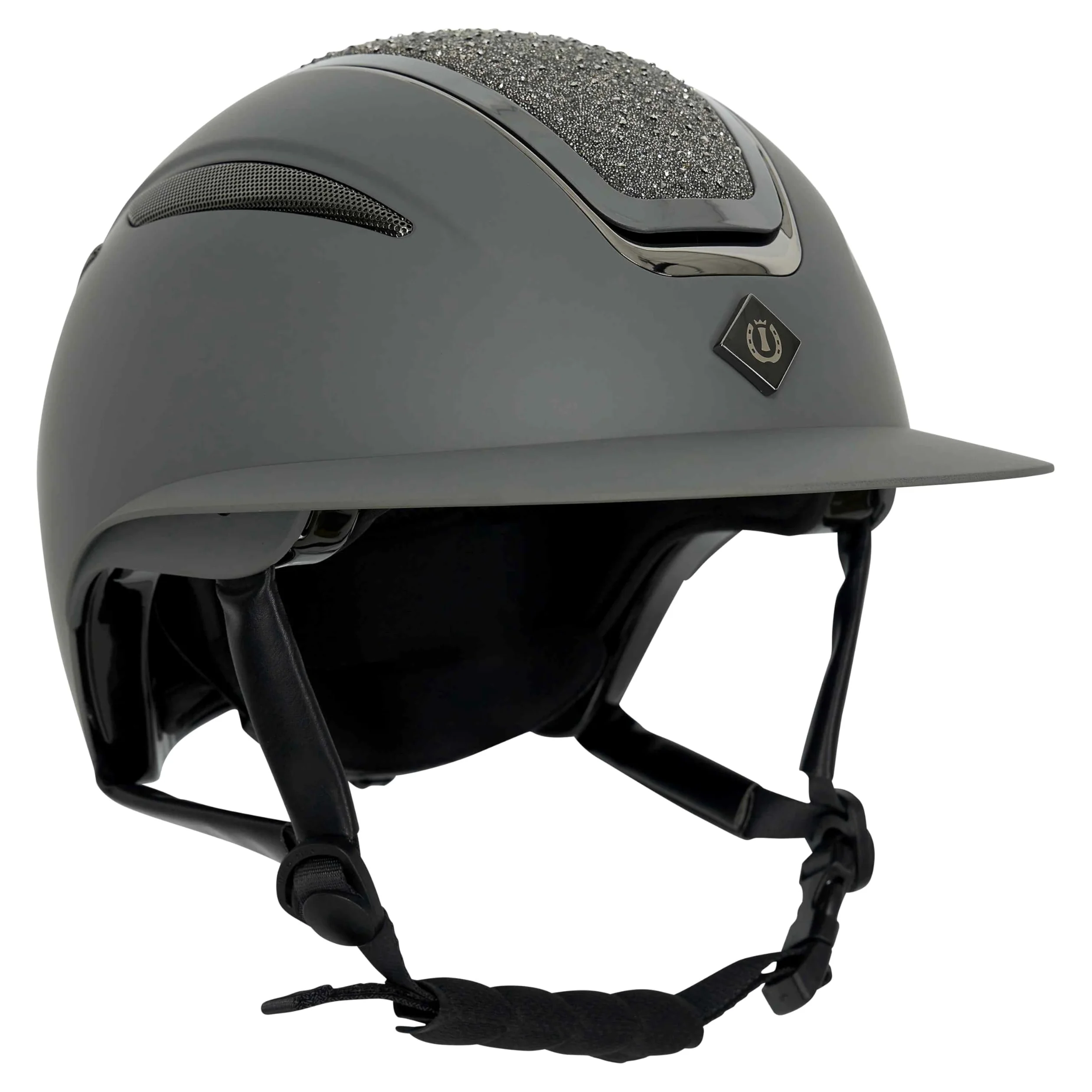 Imperial Riding IRHOlania Deluxe Big Visor - Casco de equitación Unisex para Adultos, Color Gris, Talla M