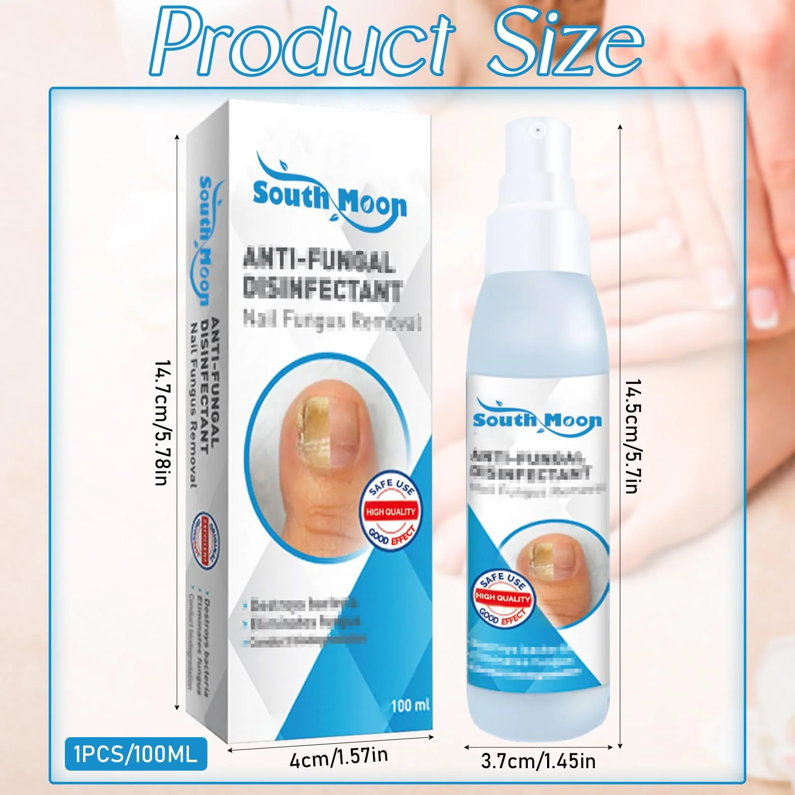 Spray para Cuidado de Pies 100ml - Hidratante para Piel y Uñas, Sin Aclarado, Secado Rápido