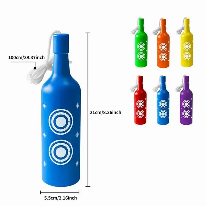 Dianas Borner 6 Botellas PVC | Dianas de plástico en Forma de Botella (aguanta Impactos) para Pistolas y carabinas