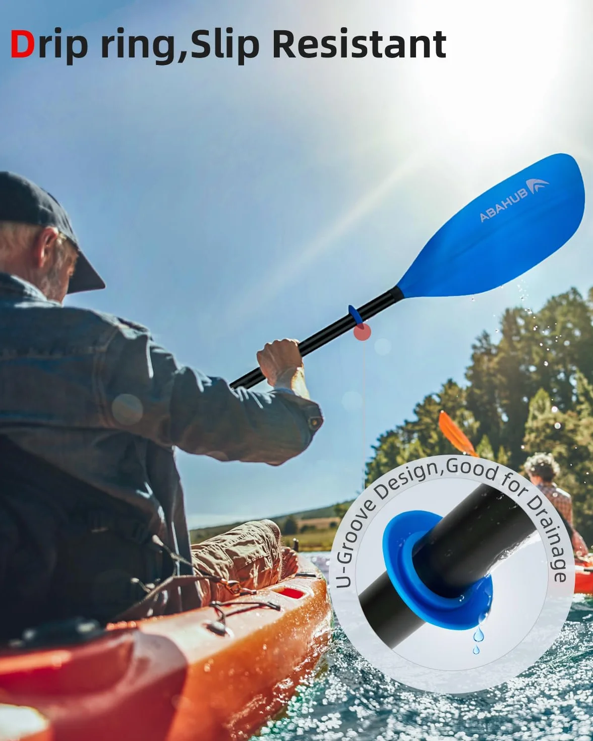 Abahub Remo Kayak Ajustable 210cm 230cm Pala Doble Aluminio