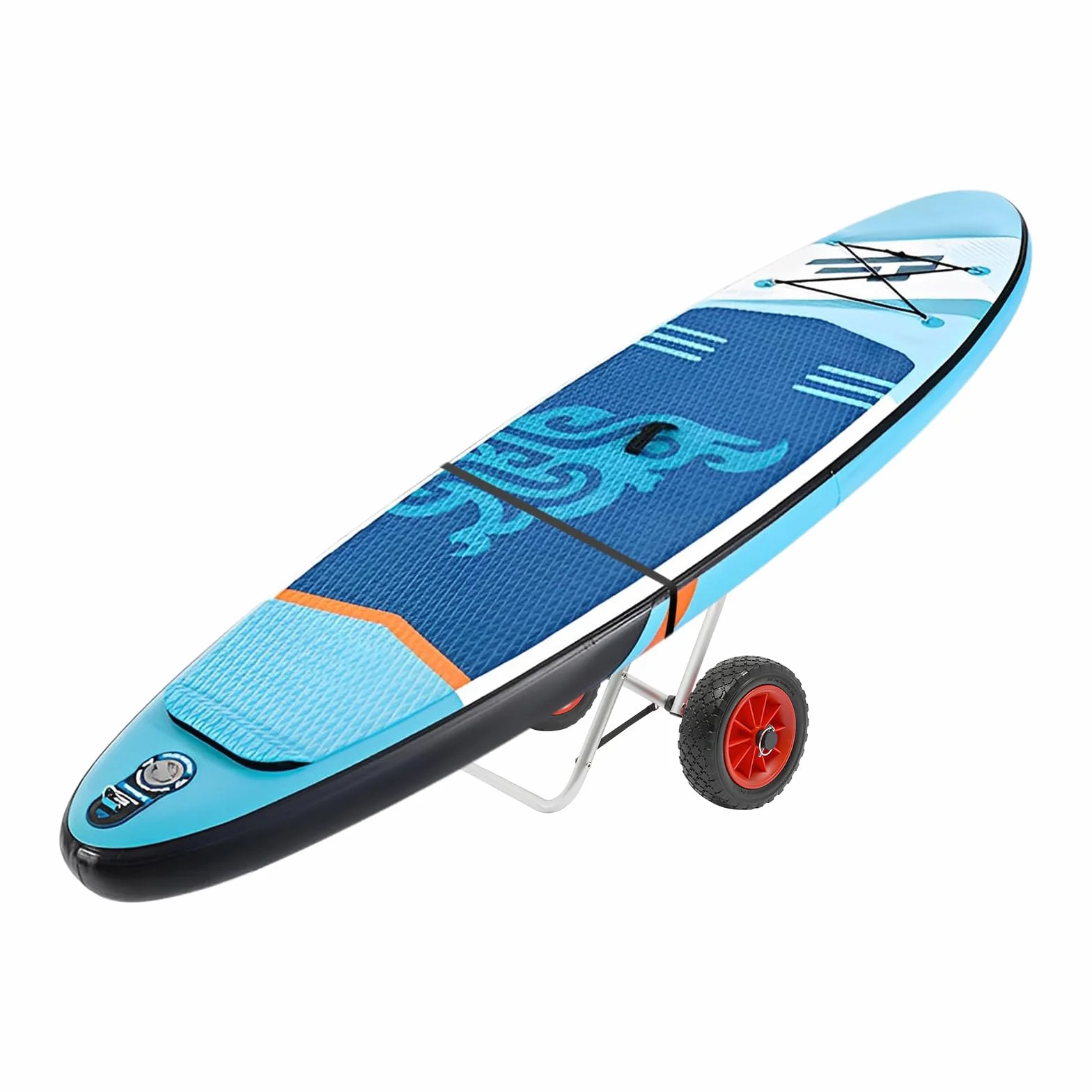 SUP - Carro de transporte para kayak, para playa, remo, ruedas de poliuretano de 10 pulgadas, plegable y desmontable, hasta 80 kg