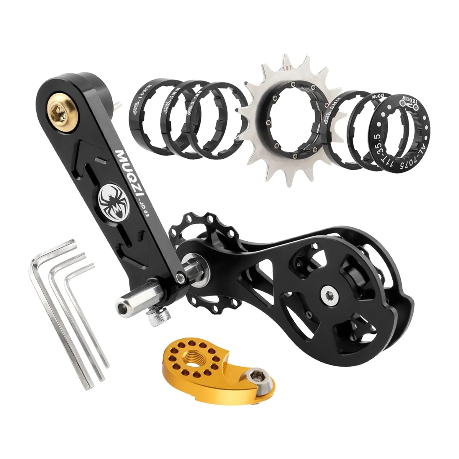 Bike Cadena Tensionador Kit de Conversión Espaciadores Cassette Llaves Aleación de Aluminio Regulador de Par Adecuado para Ciclismo Al Aire Libre Tall