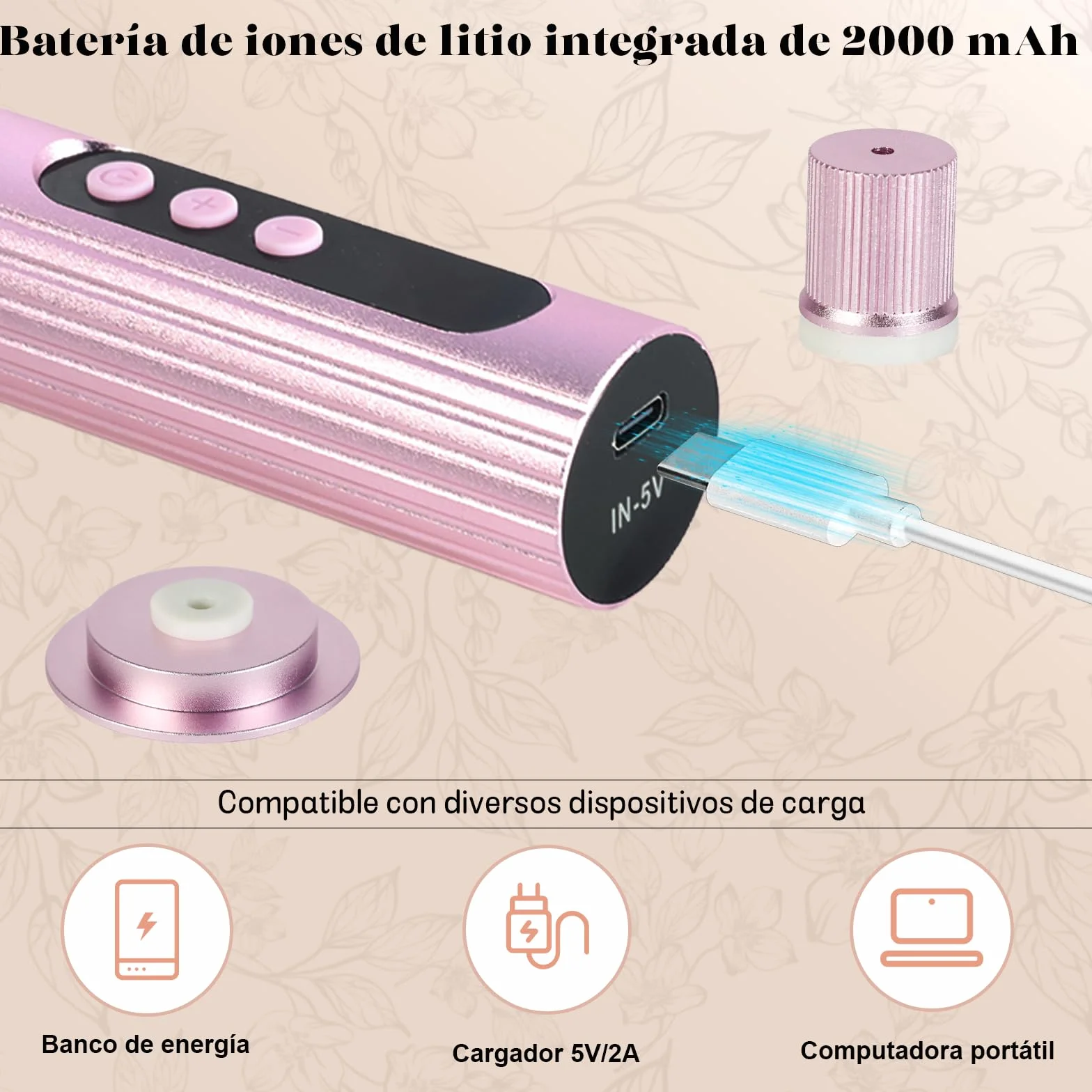 Quita Callos Eléctrico 2 en 1, 9 Velocidades, Recargable Tipo C, 30 Hojas de Lija, para Pies, Talones Agrietados, Piel Dura (Rosa)