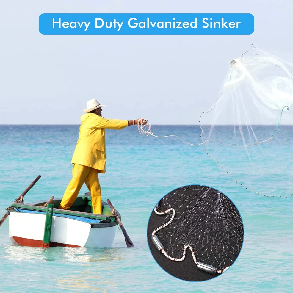 Cocoarm Red de Malla de Pesca de Estilo Americano con Material de Nailon Duradero, Evita Que los Peces Pequeños Escapen