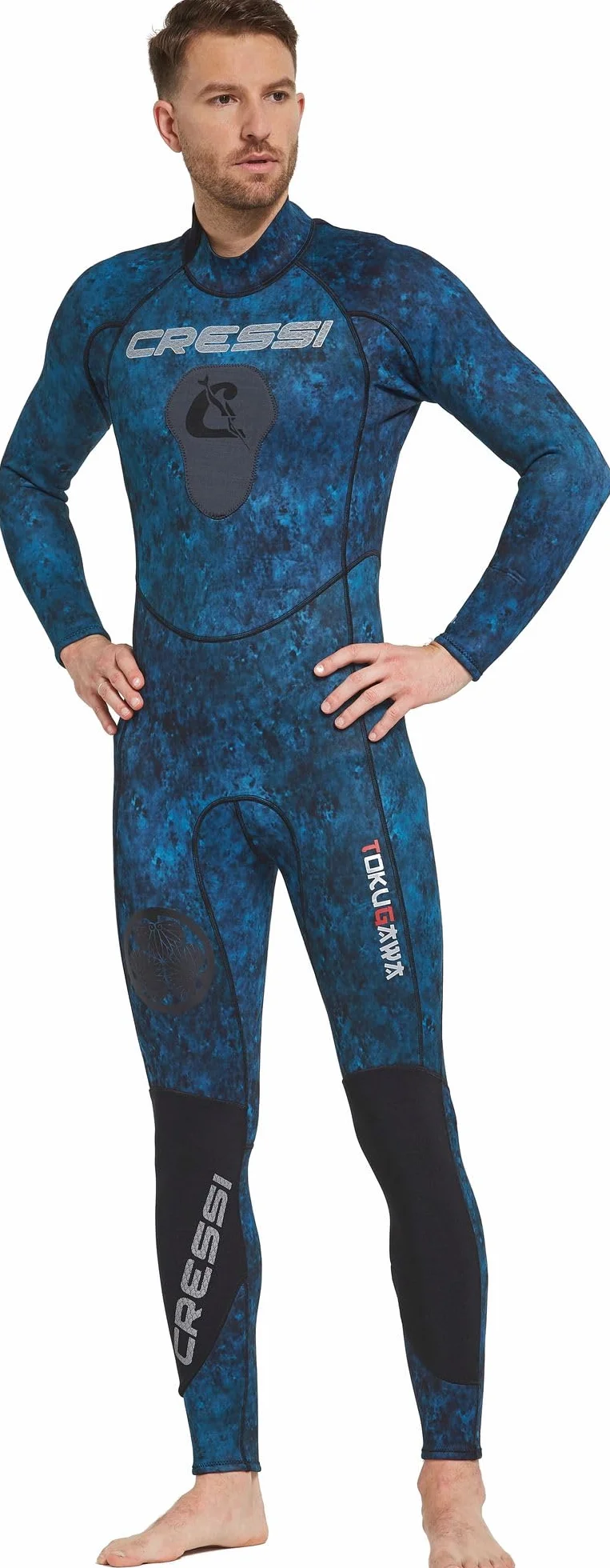 Cressi Tokugawa Man Monopiece 3mm - Traje de Neopreno de una pieza , Azul Camuflaje, para los Hombres