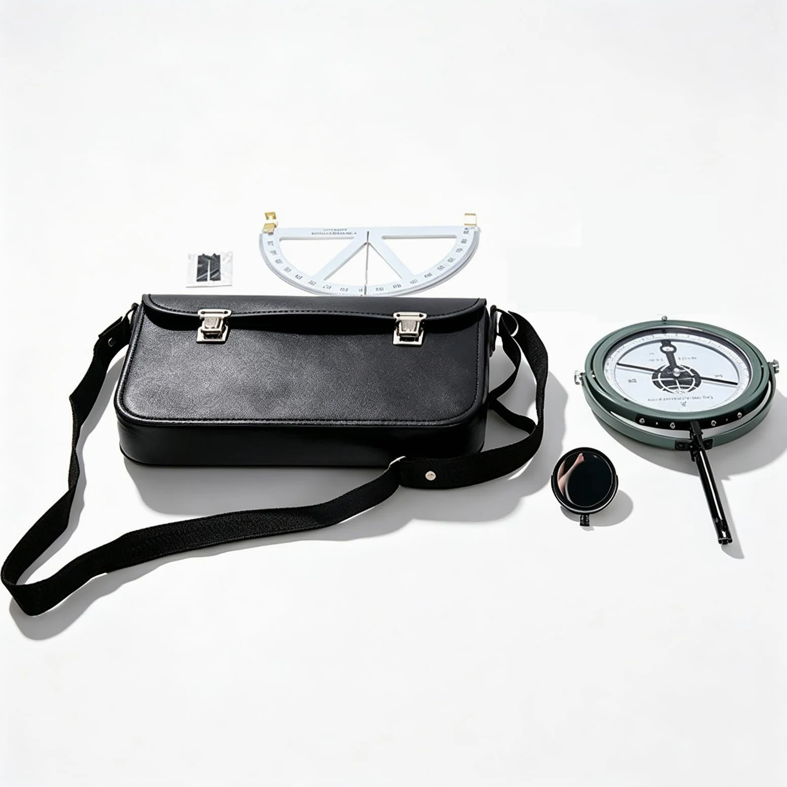 Kit de brújula colgante para minería, con medidor de pendiente y funda protectora, nivelación automática, escala transparente, para operaciones de topografía de minas