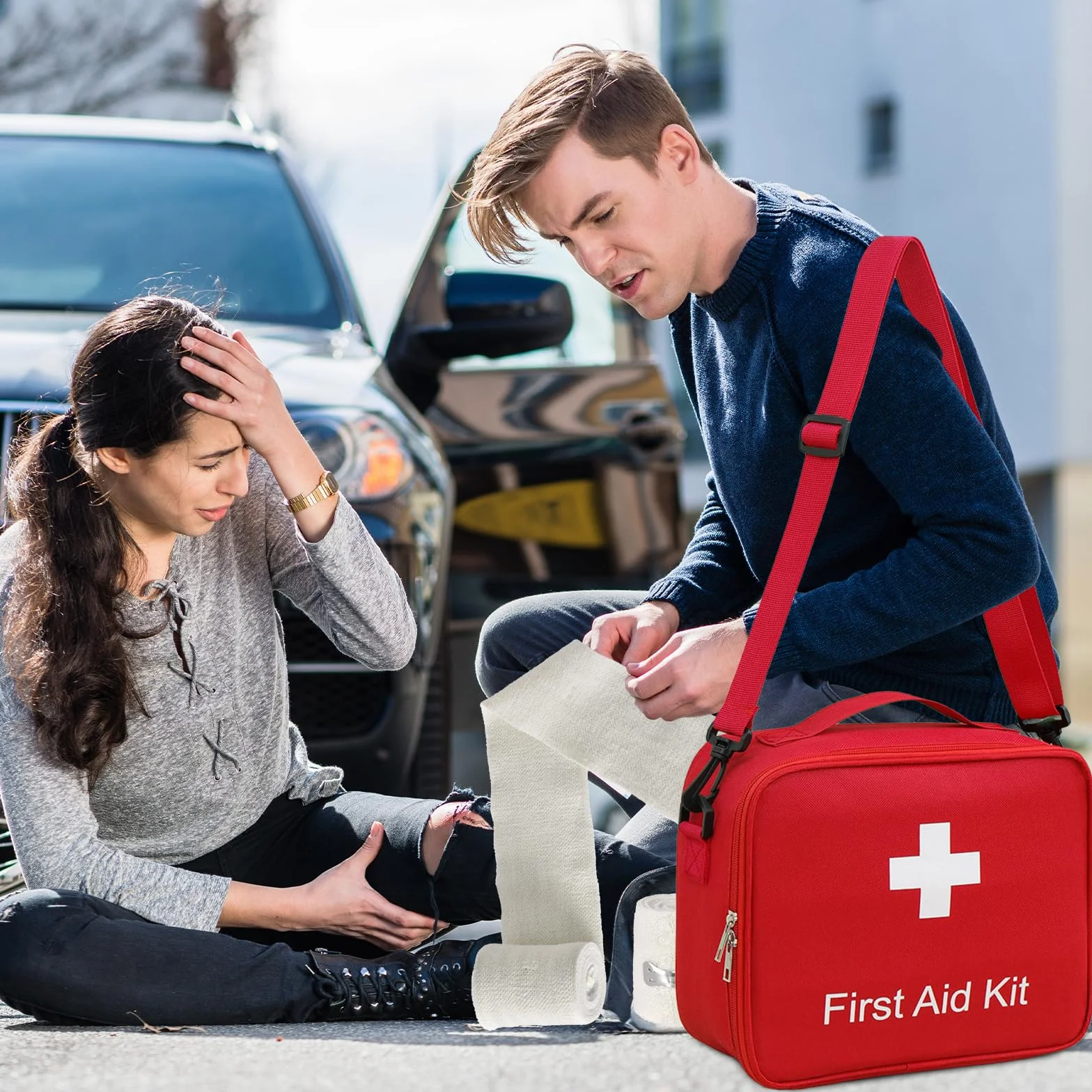 2 Piezas Kit Primeros Auxilios VacíO Tela Oxford Botiquin De Primeros Auxilios Impermeable Y Resistente Al Polvo Botiquin Para La Familia, Viajes Y Aventuras Al Aire Libre