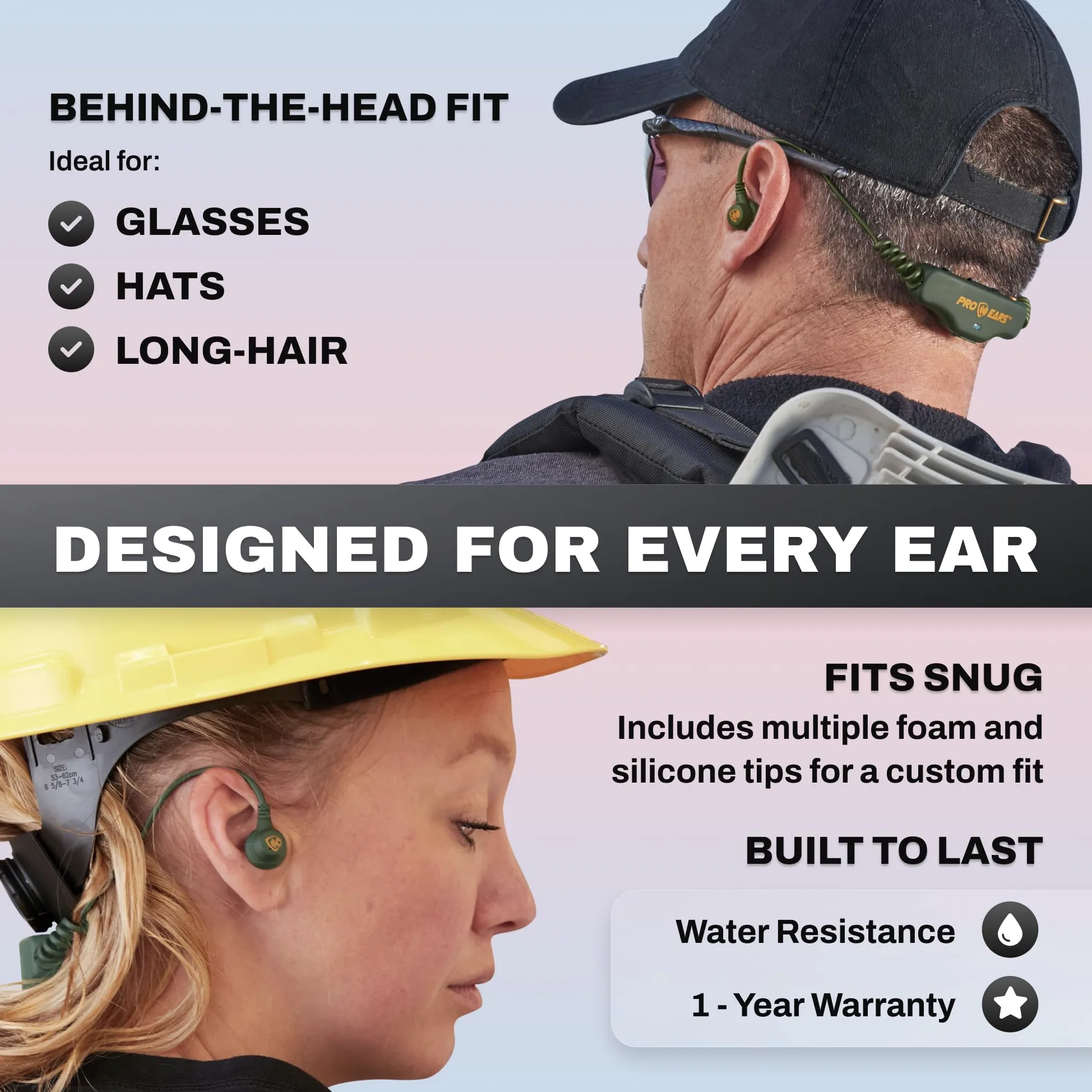 Pro Ears Serie Stealth, Amplificación electrónica de ruido, protección auditiva, caza, disparo, tecnología de compresión de sonido (Stealth 28 HT, verde)