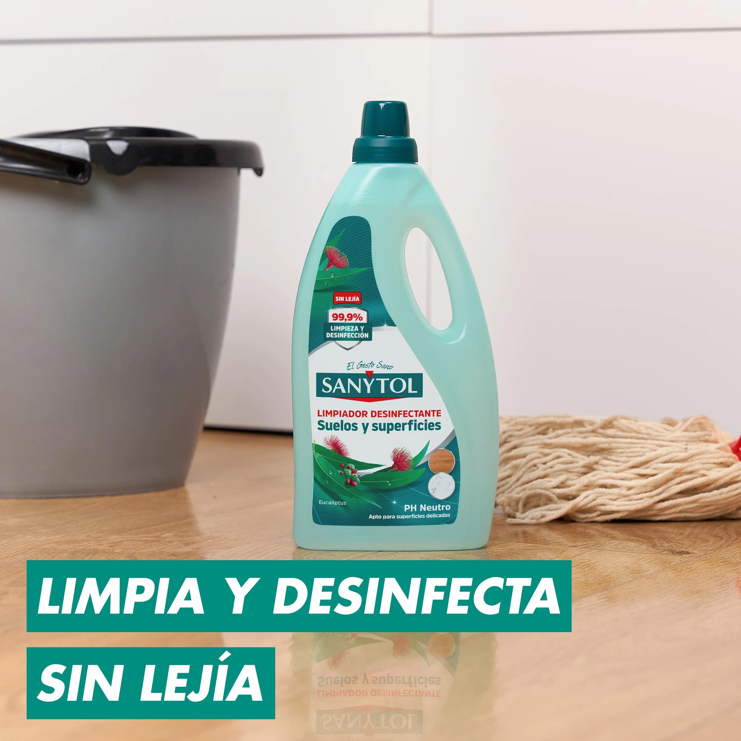 Sanytol Desinfectante Limpiahogar 4 x 1.2L Sin Lejía Eucaliptus