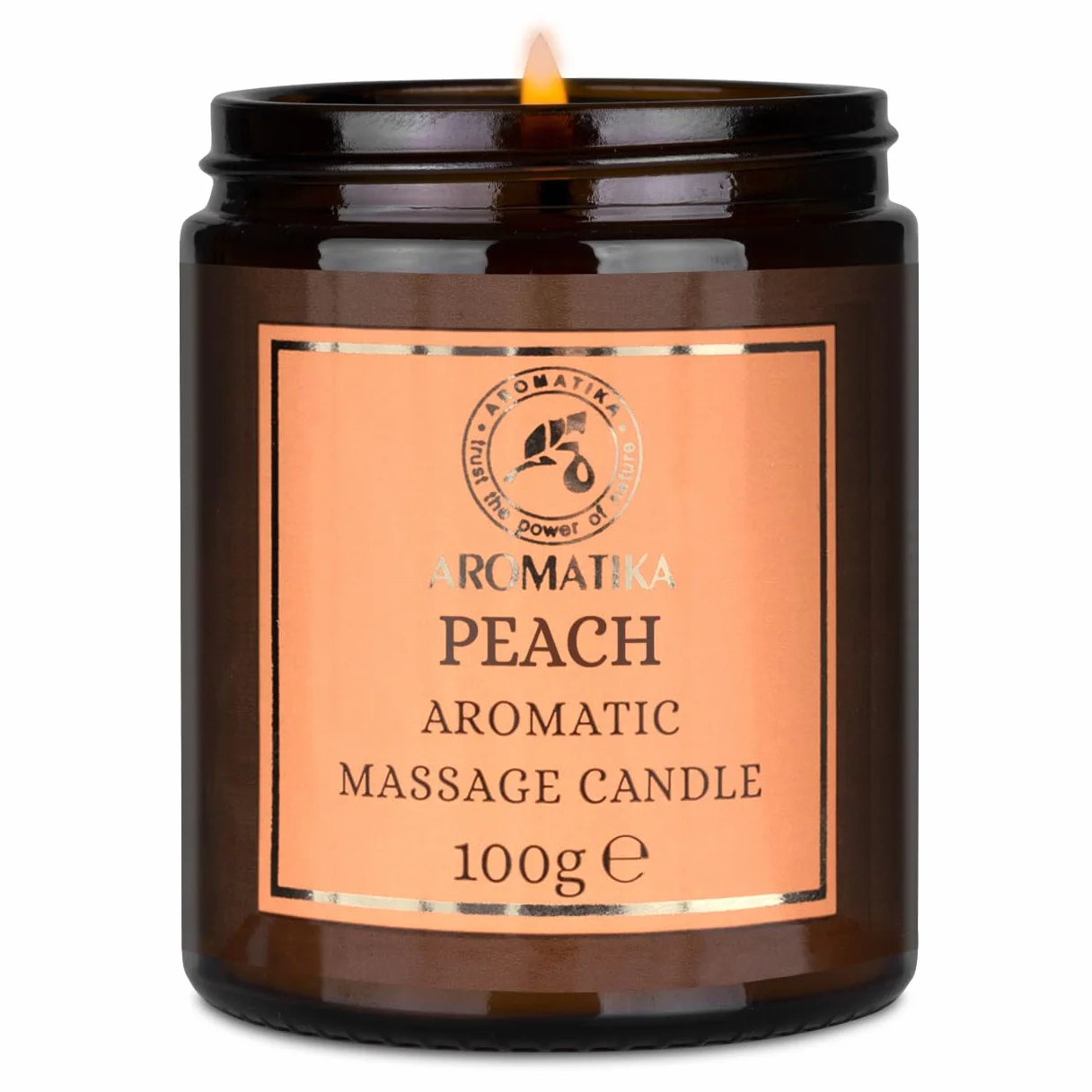 Vela de Masaje Durazno 100 g - Cera de Soja - Aceites de Coco y Almendras - Aromaterapia - Calmante