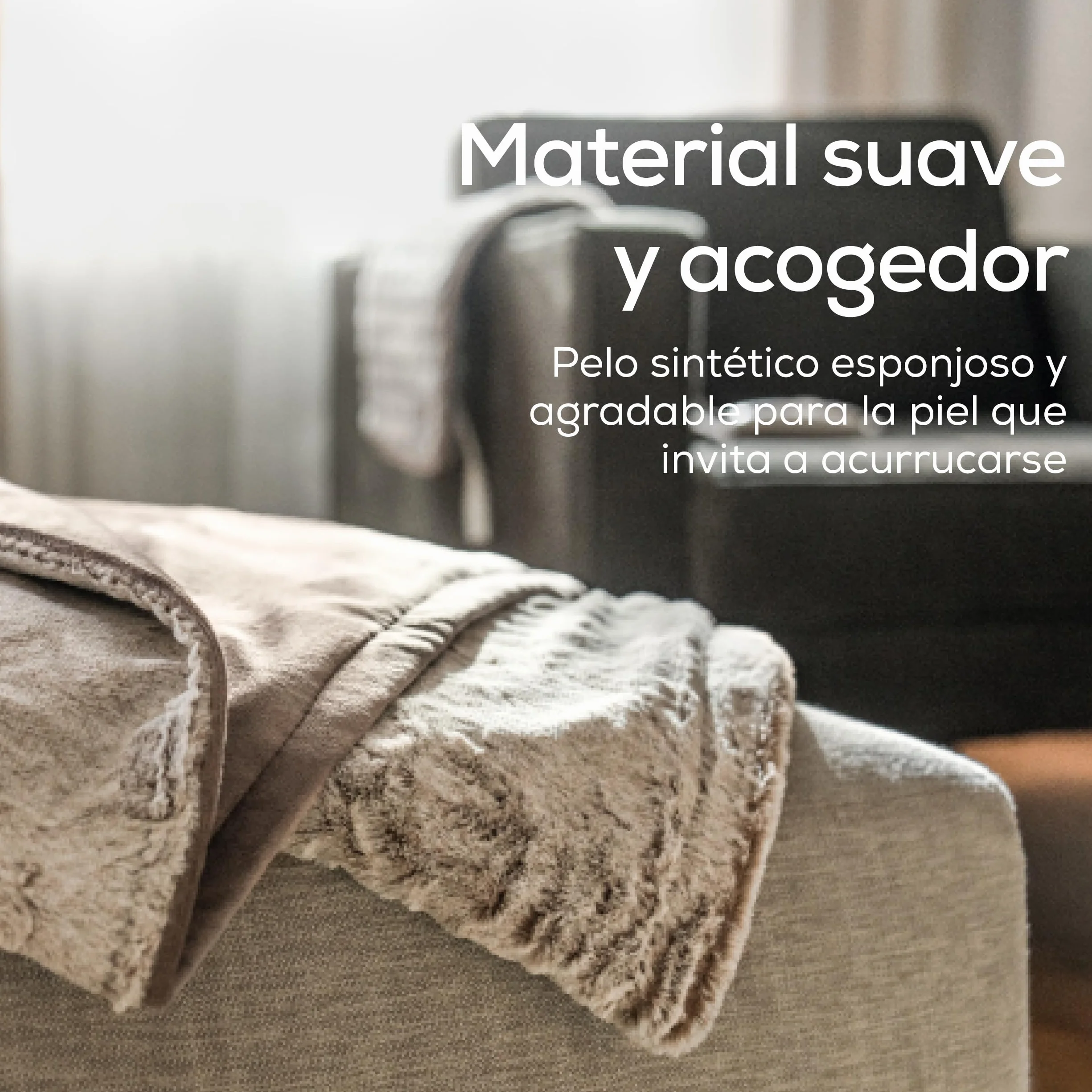 Beurer HD 75 Nordic manta eléctrica, manta térmica suave con aspecto de piel sintética, 6 niveles de temperatura, lavable a máquina (30 °C), desconexión automática. Color beige/marrón, 180×130 cm