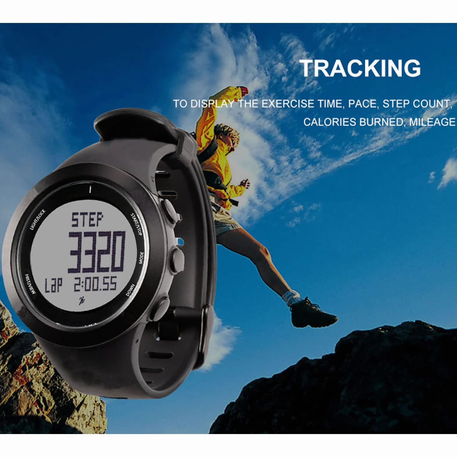 Reloj de Buceo Digital 10ATM Resistente Al Agua Temporizador de Buceo para Entusiastas del Deportes de Natación Caucho de Acero Inoxidable (Negra)