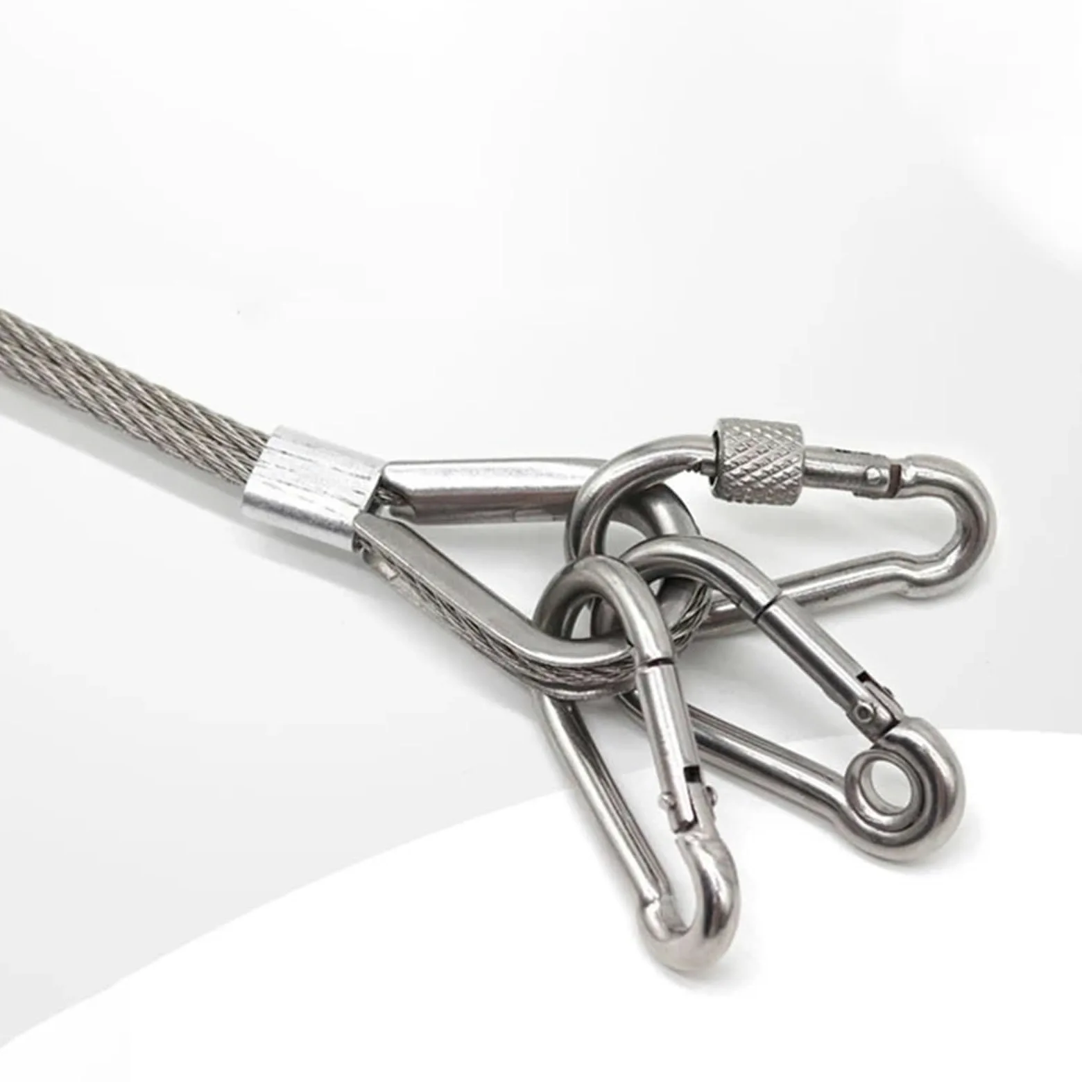 1 mosquetón de acero inoxidable 304/316, llavero con hebilla (M8 x 80 mm) para exteriores, camping y accesorios AR