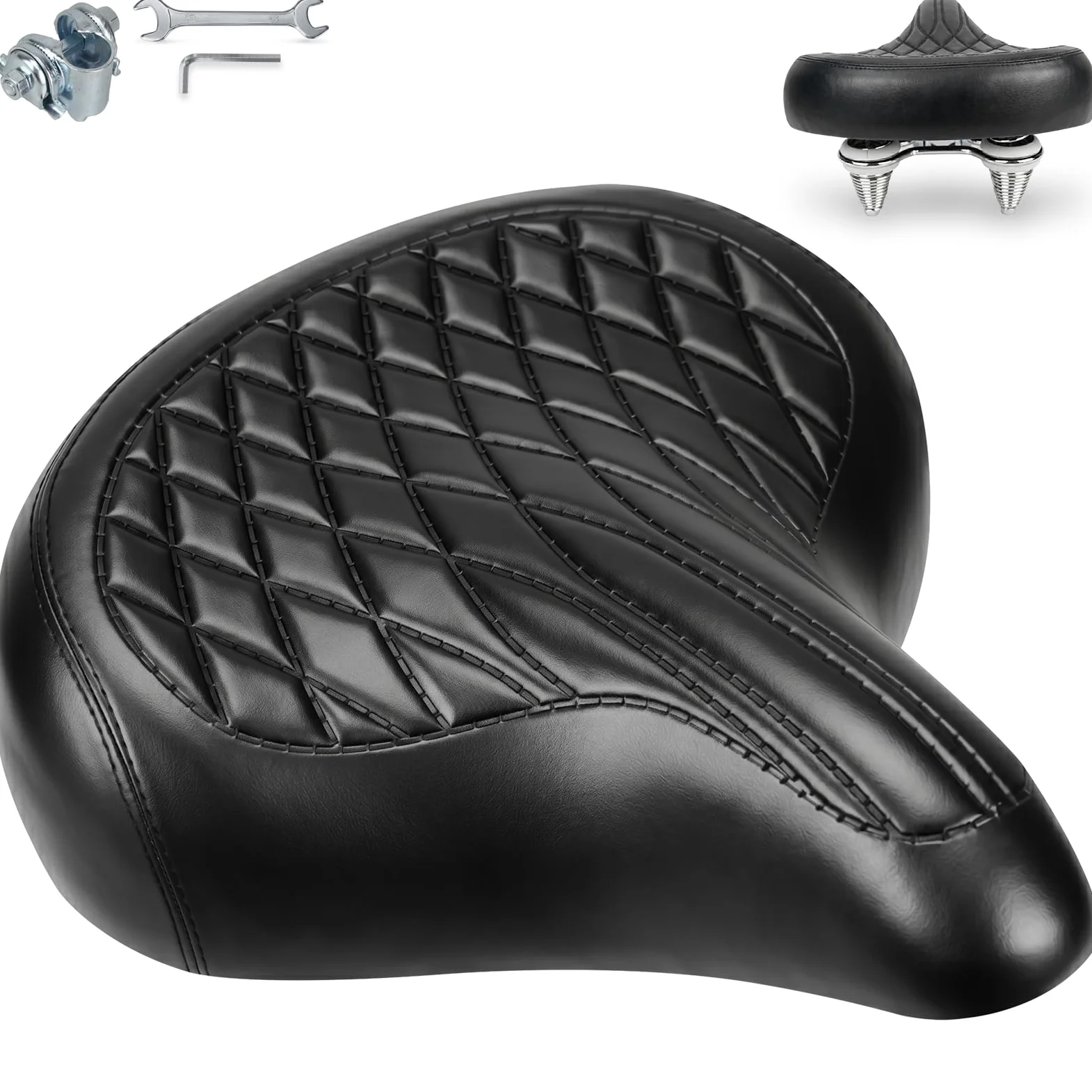 Cómodo sillín de bicicleta para hombre y mujer, sillín de bicicleta ancho y suave, acolchado ergonómico, asiento de bicicleta de repuesto universal para bicicleta de ciudad, bicicleta de