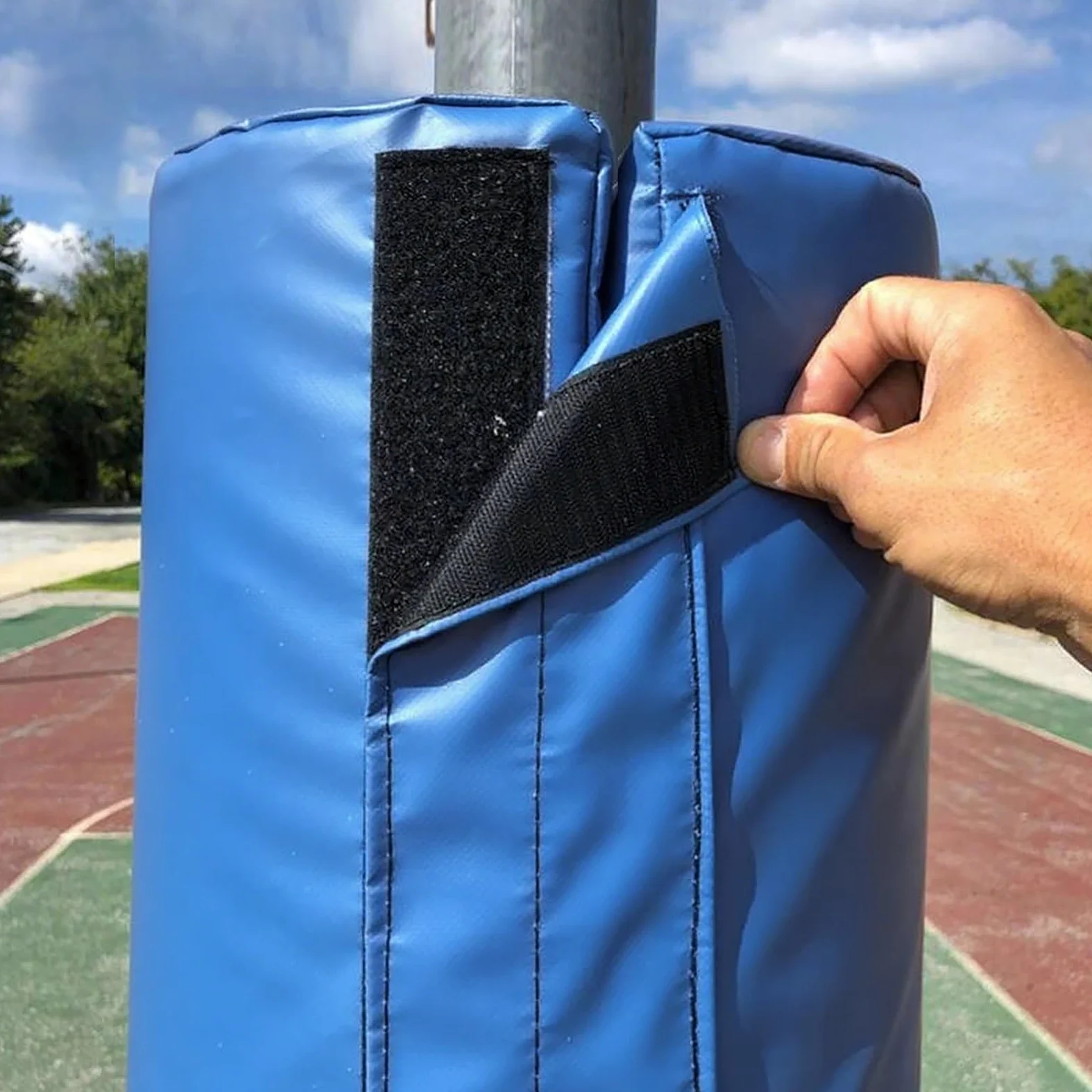 Acolchado para postes redondos de metal, cojín protector de aro de baloncesto de seguridad, para sótano, parque infantil, gimnasio, garaje
