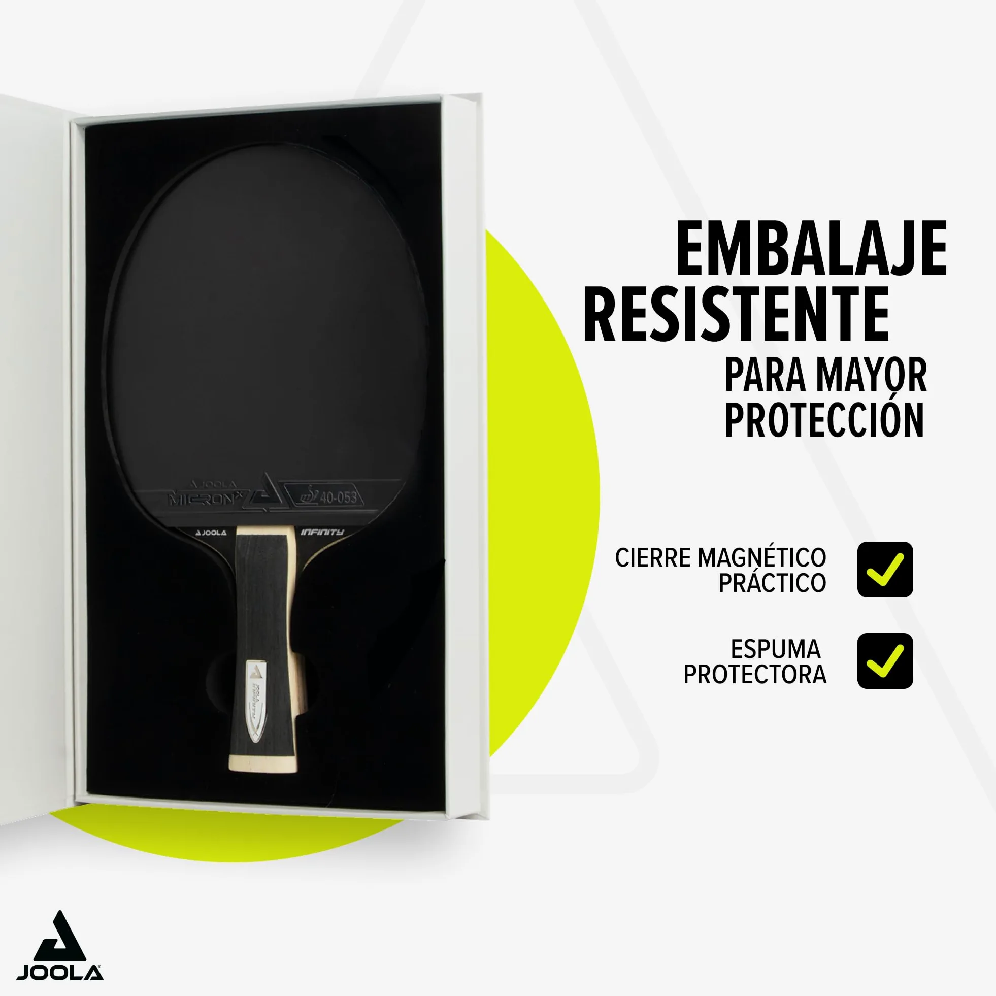 JOOLA Raqueta de tenis de mesa White Infinity Z – Raqueta profesional con revestimientos Micron X y caja magnética