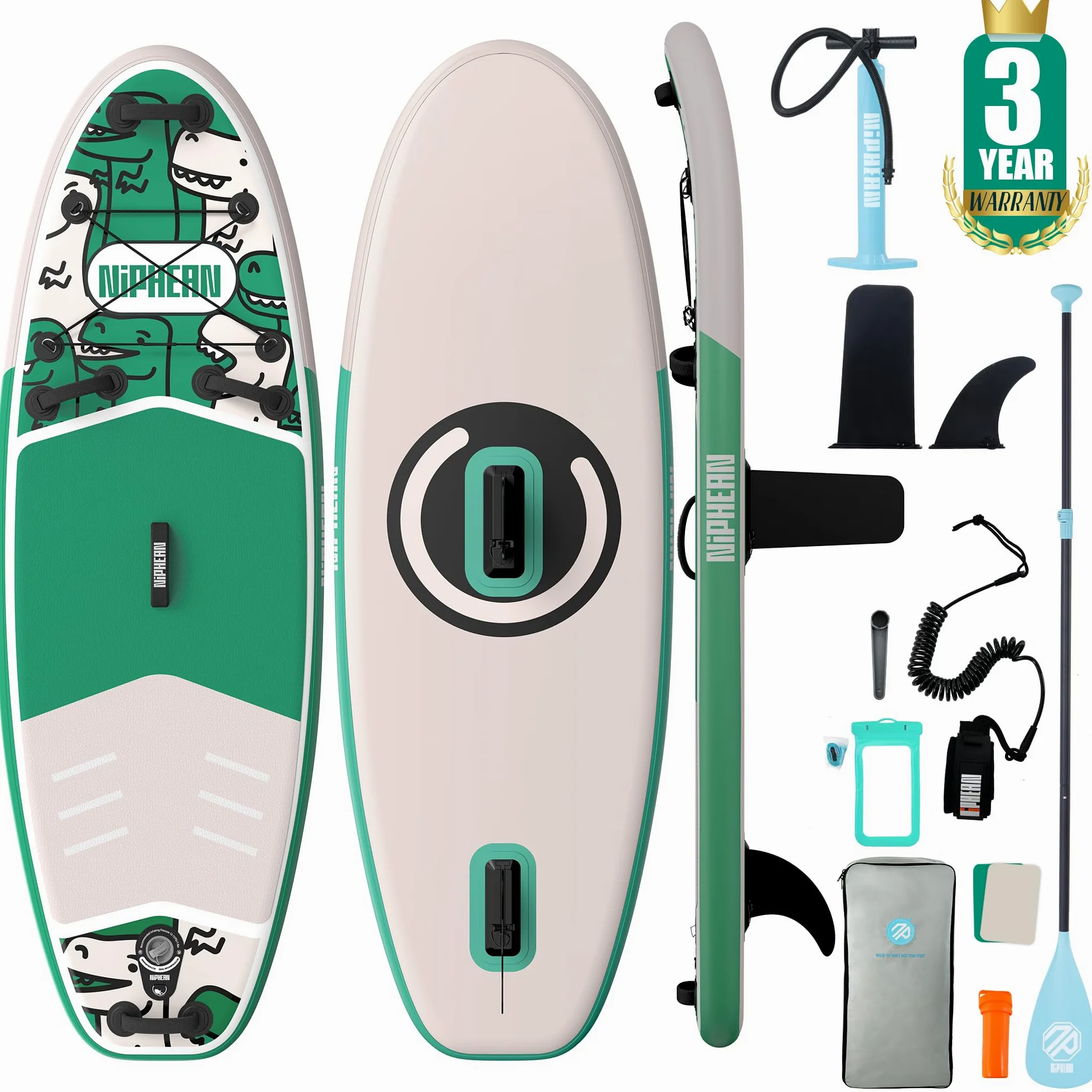 Niphean Tabla Paddle Surf Hinchable con Accesorios 320cm/230cm Sup | Tabla Paddle Surf Rígida, Antideslizante, Kit Reparación, Adultos, Jóvenes, Principiantes, Yoga
