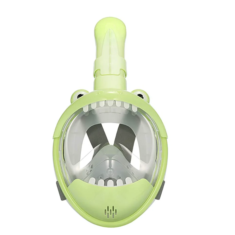 Snorkel Set Full Face Snorkeling Set Easy Breathing Antivaho Antifugas, Correa Ajustable para la Cabeza Montaje de cámara Desmontable Set de Buceo para niños