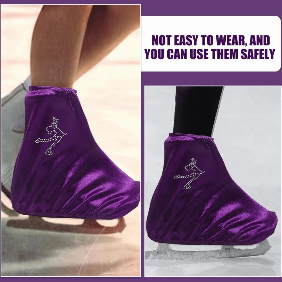 Happyyami Fundas para Patines De Hielo Elásticas Cubiertas De Poliéster para Botas De Hockey Y Patinaje Artístico Niños Y Adultos 7.87X5.90 Pulgadas Protección Ajustable