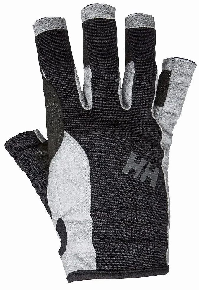 Helly Hansen Sailing Short Gloves Guantes de Cuero Unisex con Puntas Recortadas, para Vela, navegación Costera, Interior y oceánica
