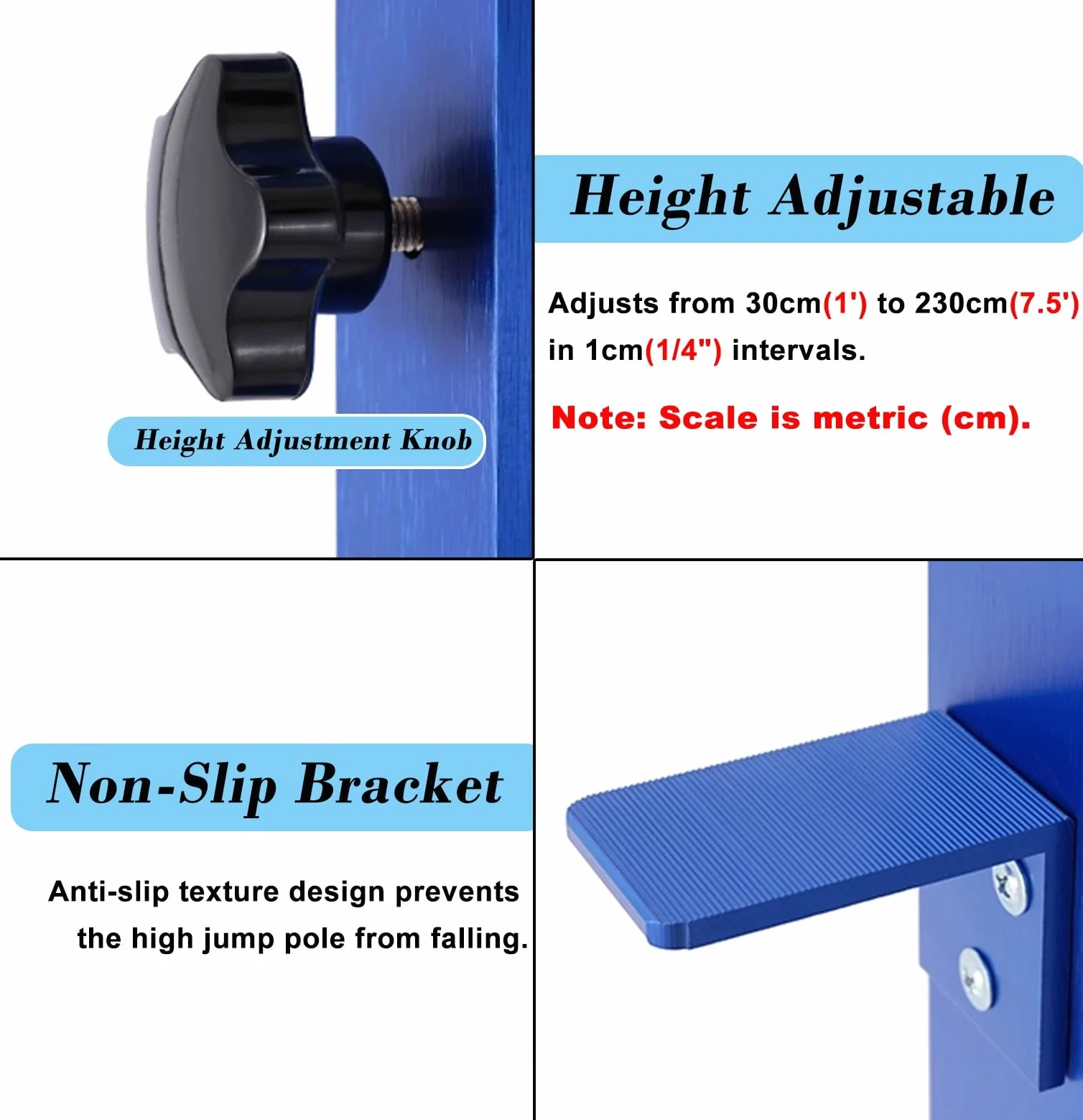 Estándares de salto alto de pista y campo para competición, probador de altura de soportes de salto alto de aluminio con múltiples soportes, equipo de entrenamiento de escuela secundaria