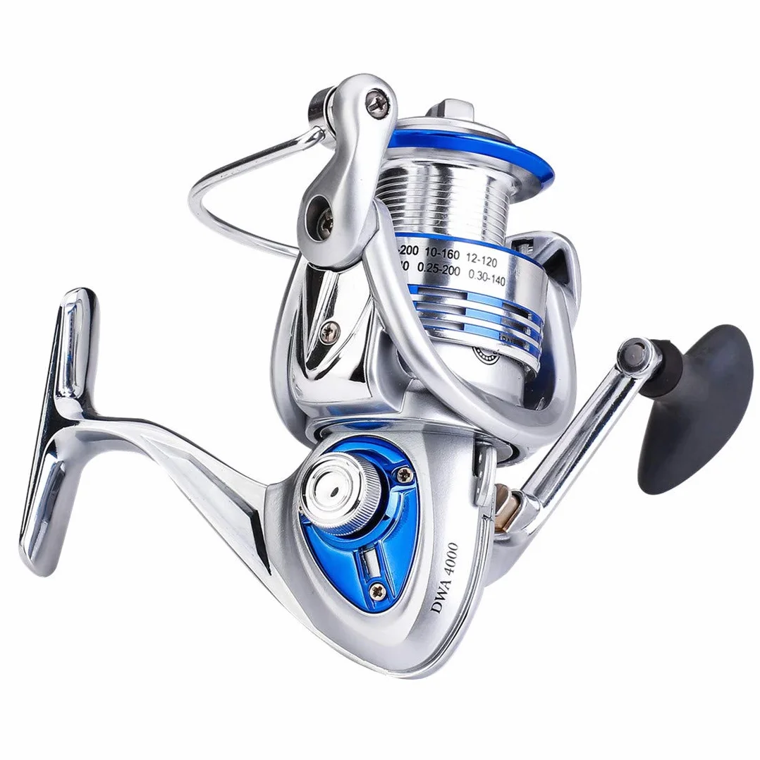 Diwa Carretes de Pesca Spinning para Agua Salada Agua Dulce 3000 4000 5000 6000 7000 Carretes Ultra Lisos Ultraligeros Equipo Potente Cuerpo de Metal Carretes de Pesca en Hielo