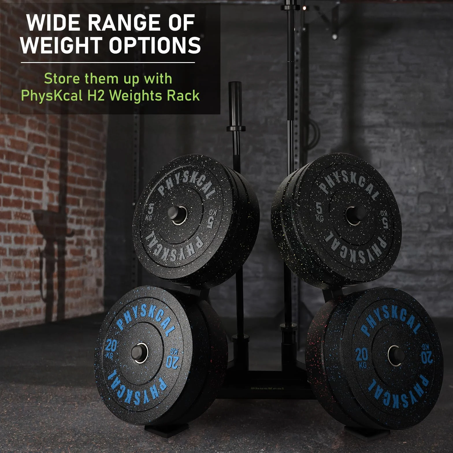 PhysKcal Discos olímpicos de Hi-Temp goma | Ø 50 mm discos de pesas para WOD, halterofilia y powerlifting | Ruido e impacto controlados| 5-25 kg