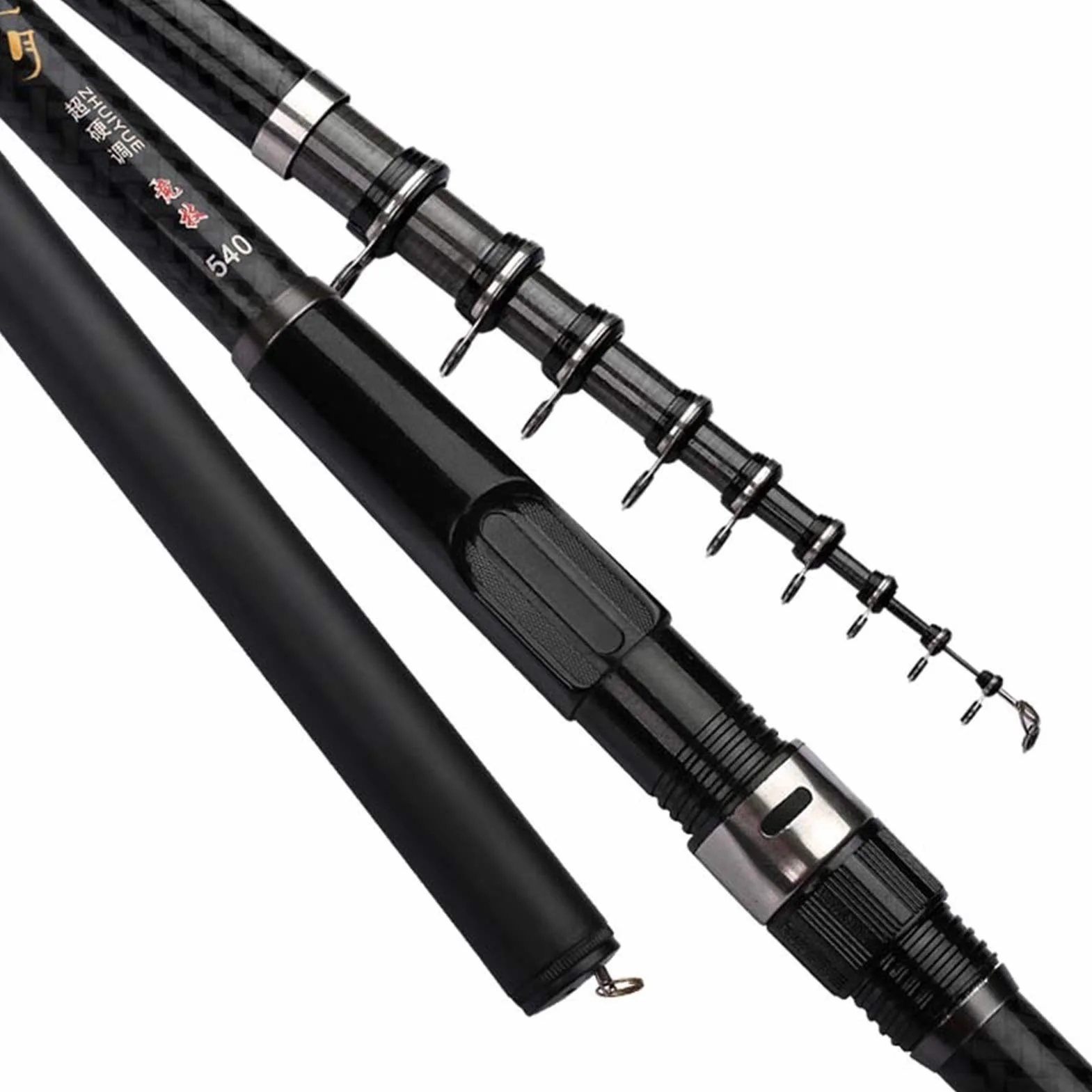 CañAs De Pescar Varilla de Pesca de Roca de Carbono 3.6m 4.5m 5.4m 6,3m 7.2m Barra Telescópica Barra de Pesca de mar Telescópica Rodilla de Hilado Ultraligero Duro CañA De Pescar