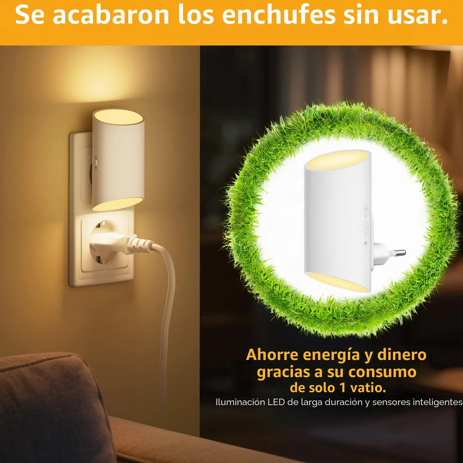Luz Nocturna Infantil 2 Piezas con Sensor de Movimiento y Luz, 3000K Regulable 1-100 LM para Habitación de Niños
