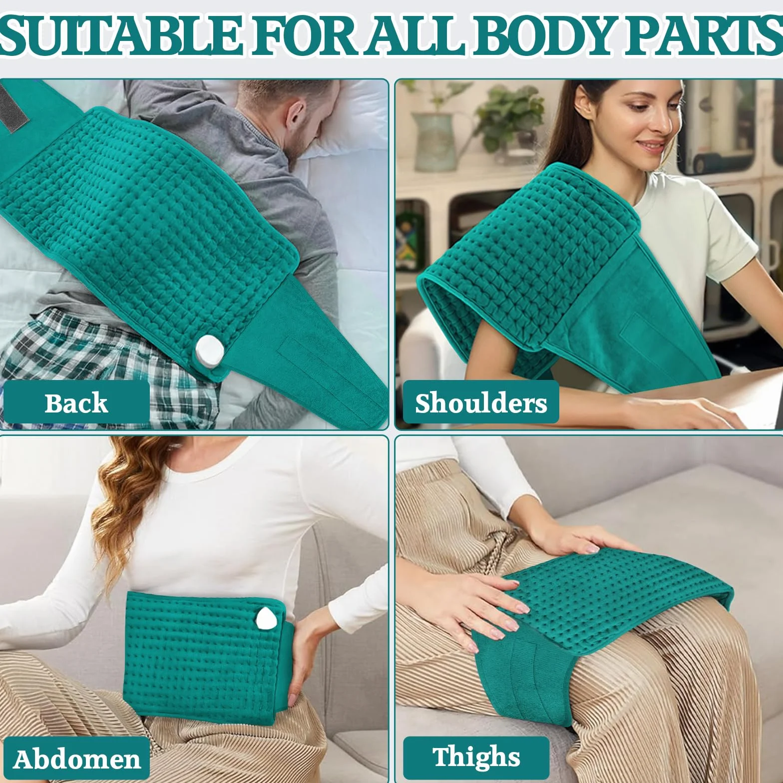 Manta Eléctrica Lumbar 125x30cm 9 Niveles de Temperatura Apagado Automático Lavable Almohadilla Térmica