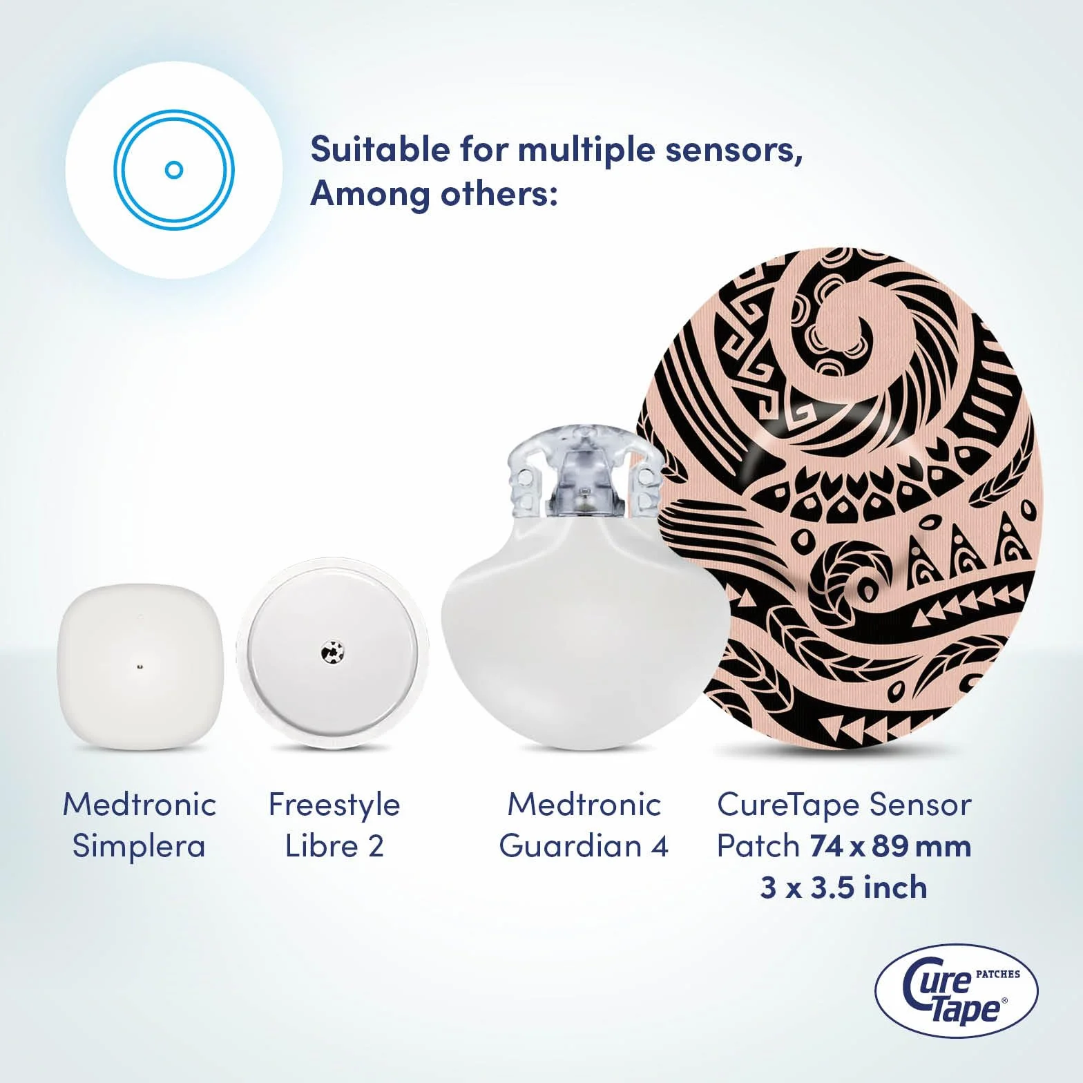 CureTape Sensor Patches Parches fijación sensores Freestyle Libre Dexcom Medtronic Guardian TÜV Tattoo