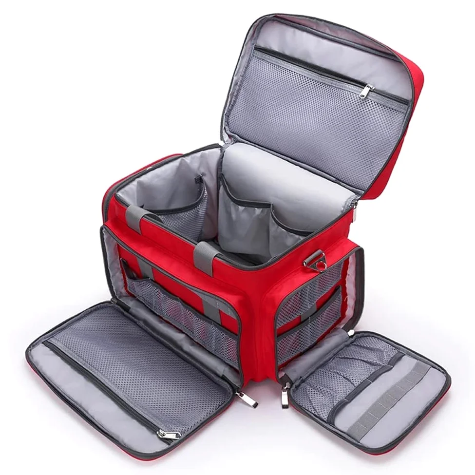 Botiquín de Primeros Auxilios, Varios Compartimentos, Ligero, para emergencias, para traumatismos, Ideal para el hogar, al Aire Libre, Oficina, Coche, Viajes, Camping, Senderismo, Paseos en Bote