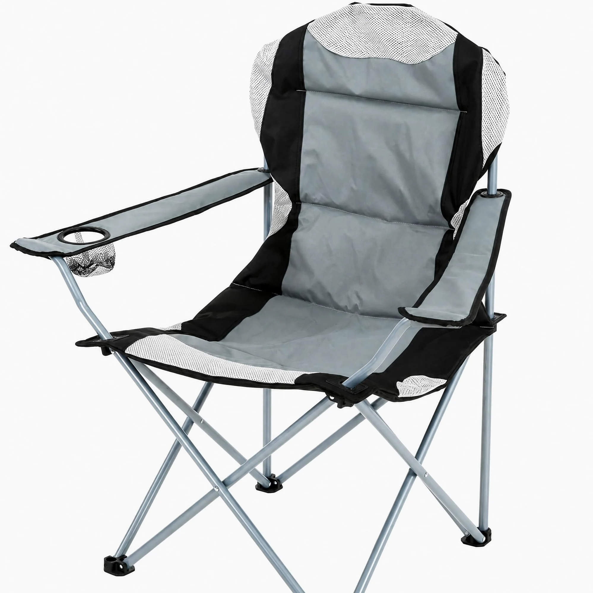Huacan Silla de camping plegable, 136 kg, ligera, cómoda respaldo, plegable con bolsa de transporte, para picnic, exterior, senderismo