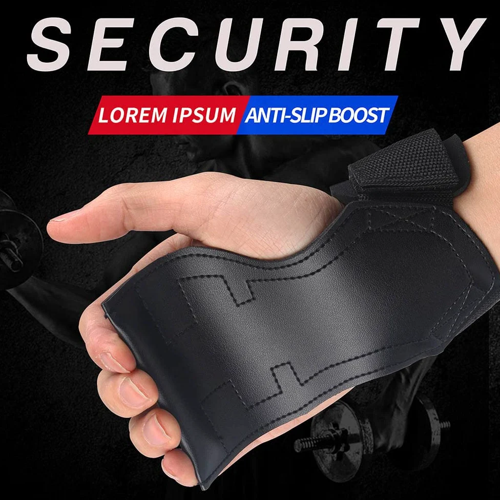 Guantes de gimnasio para levantamiento de pesas para hombre, empuñaduras de mano de Pvc, muñequeras de cuero de vaca para levantamiento de pesas, equipo de entrenamiento con mancuernas, 2 uds.