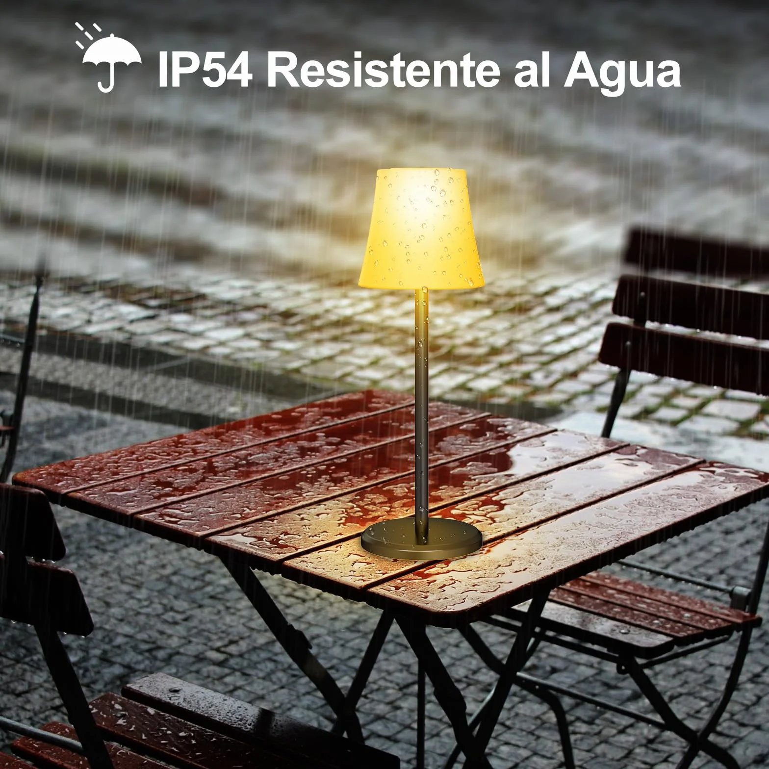 Suright Lámpara de Mesa Inalámbrica con 3 Temperaturas de Color RGB, Recargable IP54 Impermeable