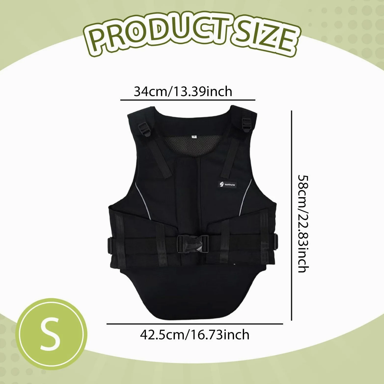 Chaleco de Equitación, Chaleco Acolchado para Montar, Cierre de Cremallera, Cómodo, Transpirable, Protector para Niños Y Niñas.