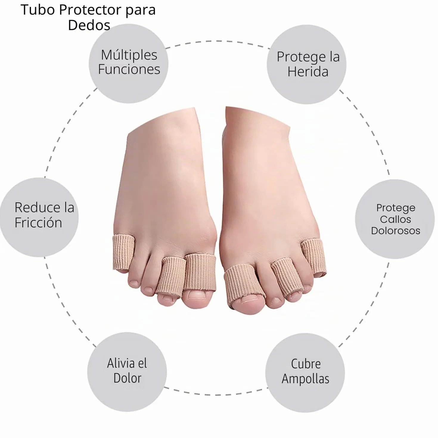 Tubos de cojín para dedos del pie, protectores de gel suave para callos y ampollas (30 piezas)