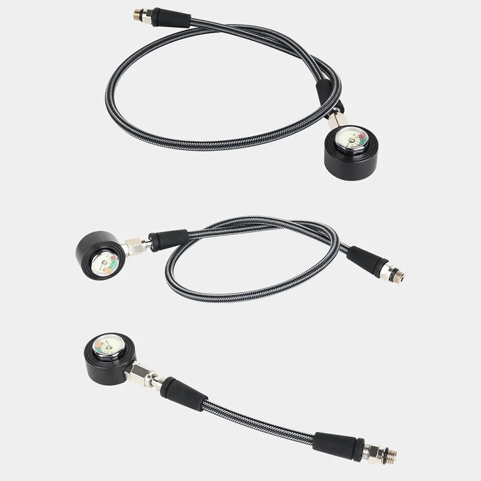 BlissfulAbode Manguera tejida de fibra de carbono para buceo con rosca 7/16-20UNF luminosa