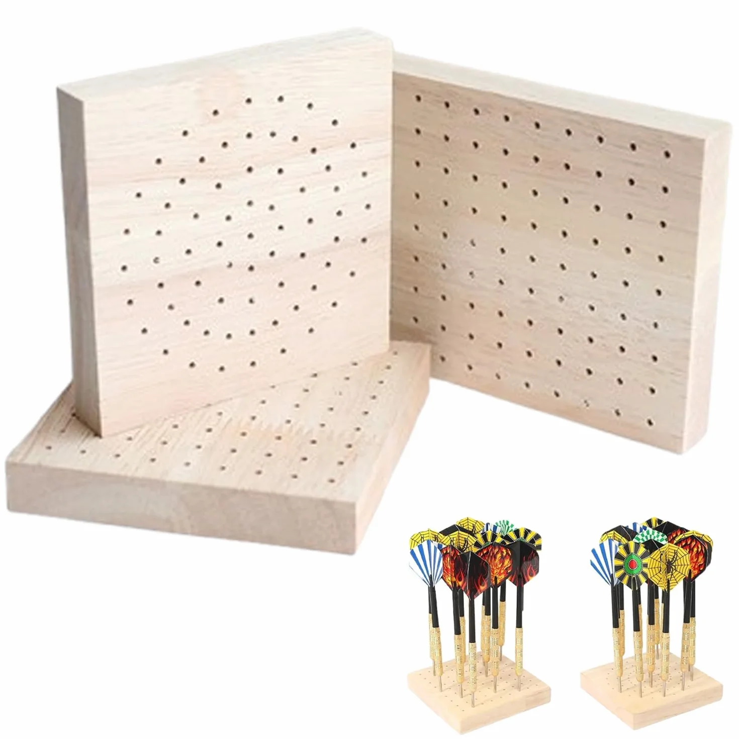 3 Piezas Soporte para Dardos, Soporte De Madera para Dardos, Diferente Colocación De Los Agujeros para Dardos, para Todo Tipo De Dardos, para Mantener Sus Dardos Ordenados Y Fácilmente Accesibles