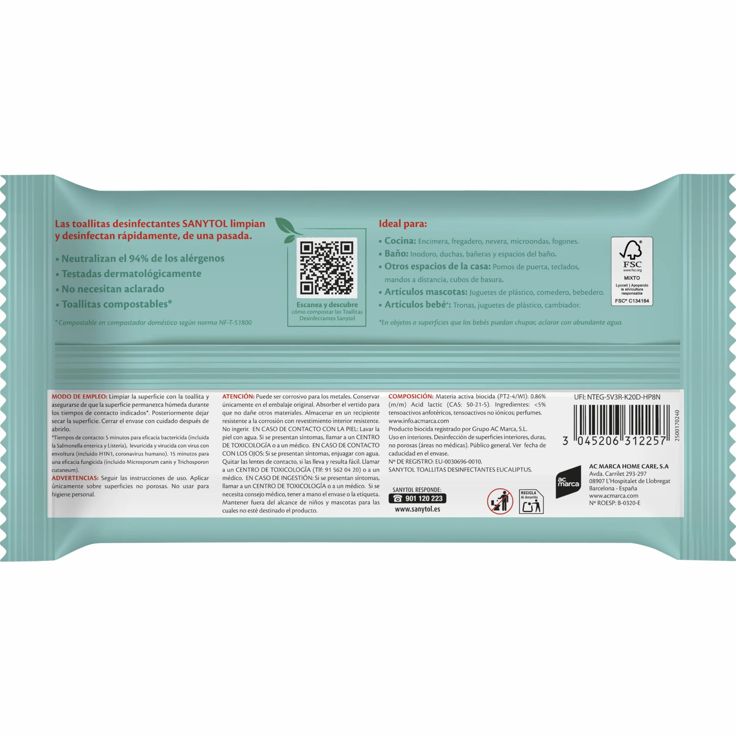Sanytol Desinfectantes Multiusos Toallitas 30