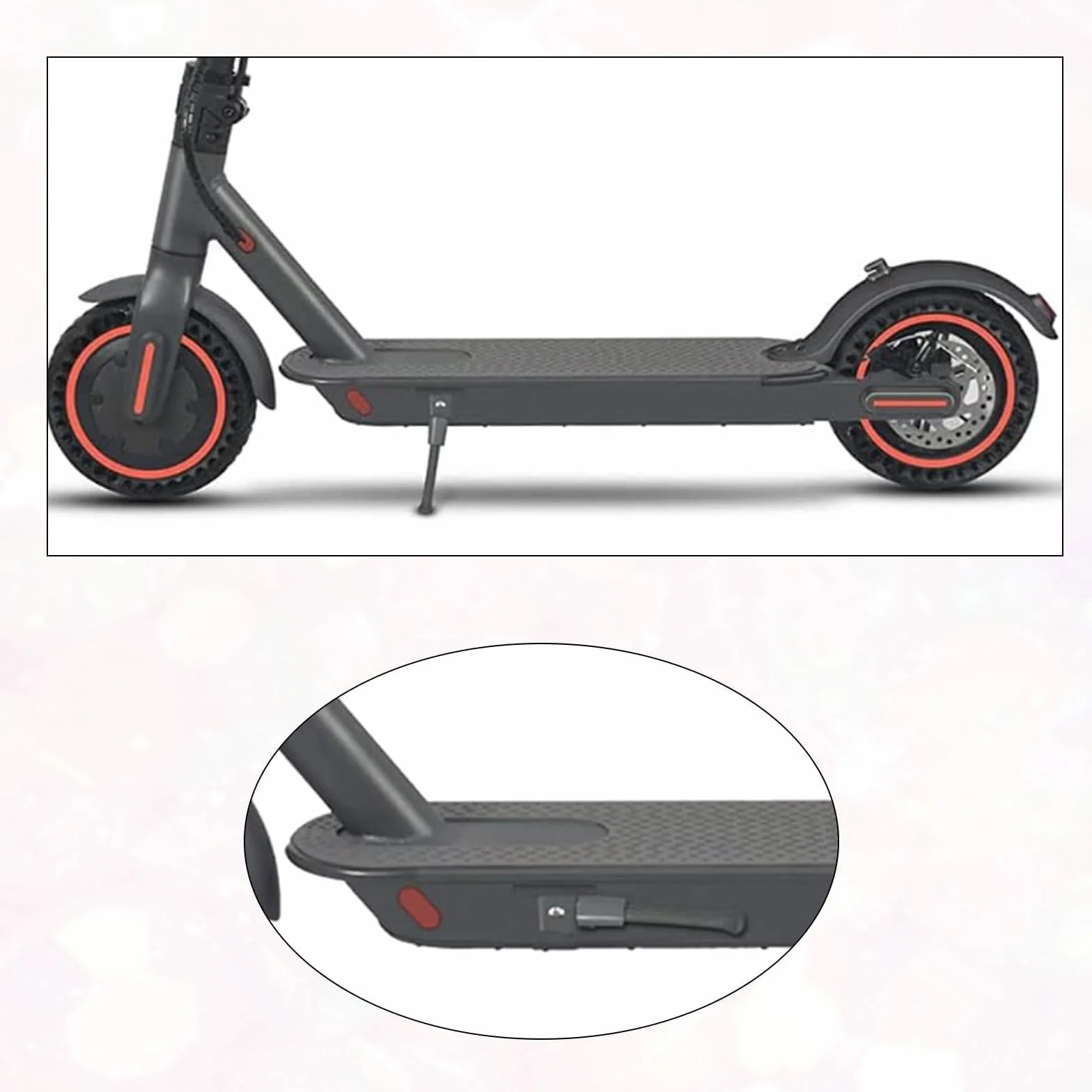 Soporte universal para patinete eléctrico compatible con Xiaomi M365/Pro/Pro2/1S/Scooter 3. Soporte lateral plegable, aluminio, incluye 2 tornillos, fácil montaje, resistente, color negro