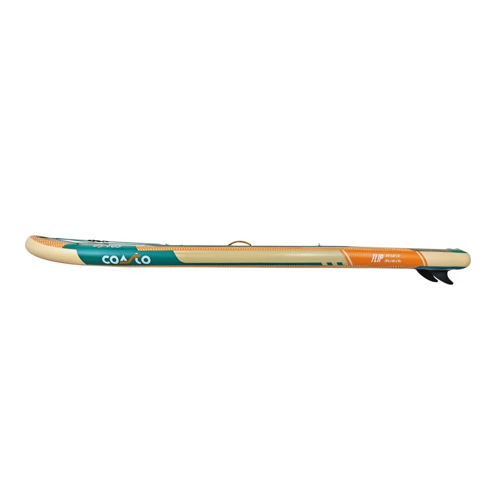 Coasto – Sup Stand Up Paddle Inflable Coasto Flip 11'5 – PB-CFLIP115-348x81x15 cm Dropstitch Woven – Paquete Completo – Paleta Leash Bomba Bolsa de Transporte – hasta 150 kg – Naranja