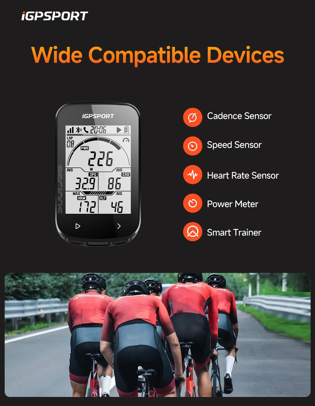 iGPSPORT BSC100S GPS Ciclocomputador Pantalla 2,6 Pulgadas 40 Horas Autonomía Ant+ BLE 5.0 Impermeable IPX7